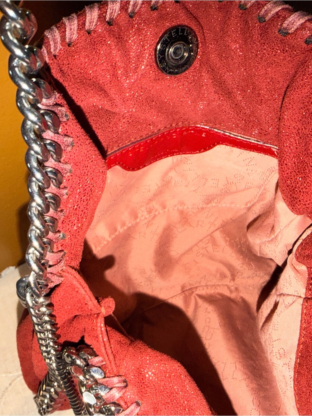 Stella McCartney Red Falabella-Style Chain Shoulder Bag - Picture 8 of 10
